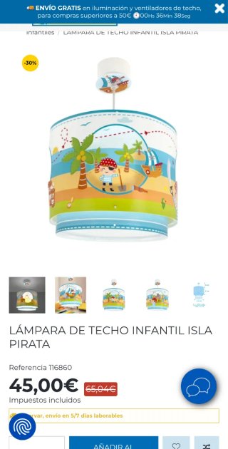 Lámpara Pirata Isla. Lámpara mesilla disponible