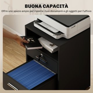 Cassettiera da Ufficio Portadocumenti in Legno con
