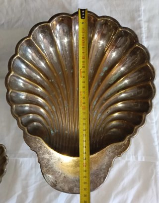 3 Conchas decorativas de metal