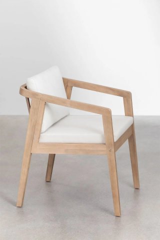 Pack 4 Sillas Jardín Madera Reposabrazos