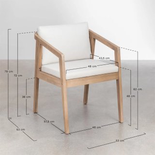 Pack 4 Sillas Jardín Madera Reposabrazos