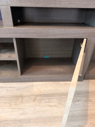 Mueble de salón modular gris y beige