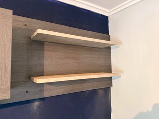 Mueble de salón modular gris y beige