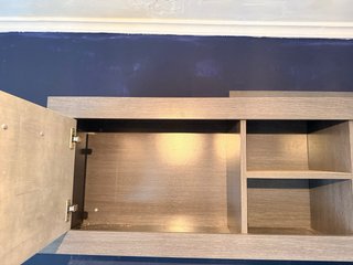 Mueble de salón modular gris y beige