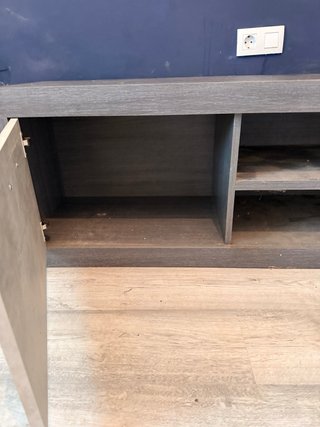 Mueble de salón modular gris y beige