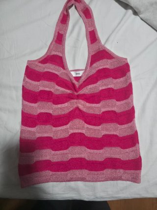 Top MNG Rosa Rayas Talla Única