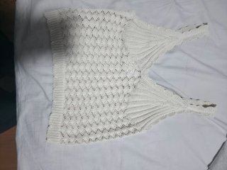 Top de punto blanco
