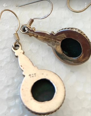 Pendientes Plata 925  con esmeralda