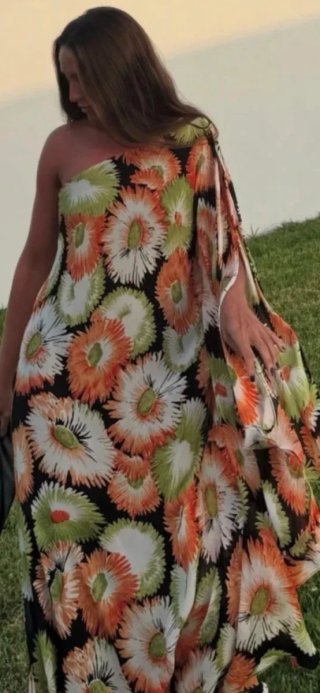Vestido Zara Asimétrico Floral T/XS