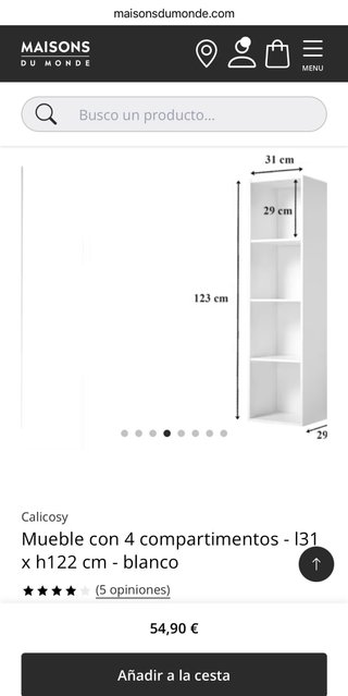 Estantería de madera blanca