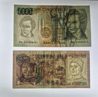 Banconote 5000 Lire Banca d'Italia