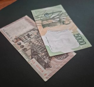 Banconote 5000 Lire Banca d'Italia