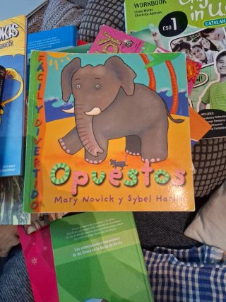 Libro infantil con 15 páginas de opuestos.