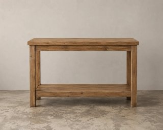 Consola recibidor de madera maciza, Artesanal