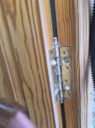 Puerta madera con fijo cristal