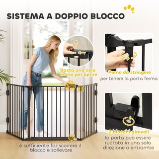 Cancellino per Cani Pieghevole in Acciaio con Chiu