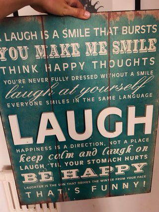 Cuadro de madera Laugh