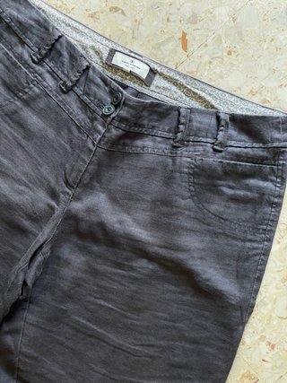 Pantaloni in lino grigio