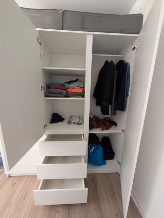 Armario blanco JYSK LIMFJORDEN 180x200 con cajones