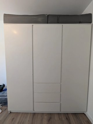 Armario blanco JYSK LIMFJORDEN 180x200 con cajones