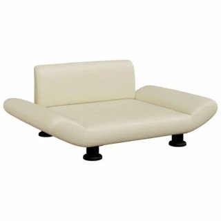 Letto per cani in similpelle crema 70x45x28