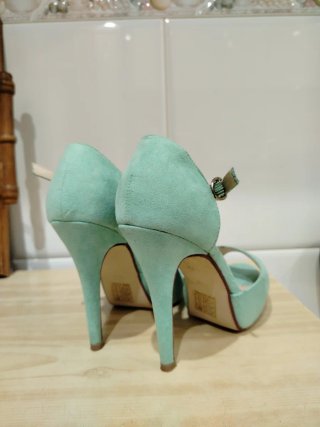 Zapatos de tacón verde azulado talla 38