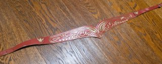 Cintura artigianale pelle rossa e oro