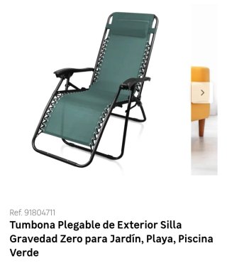 Tumbona Plegable Exterior Gravedad Zero Verde.