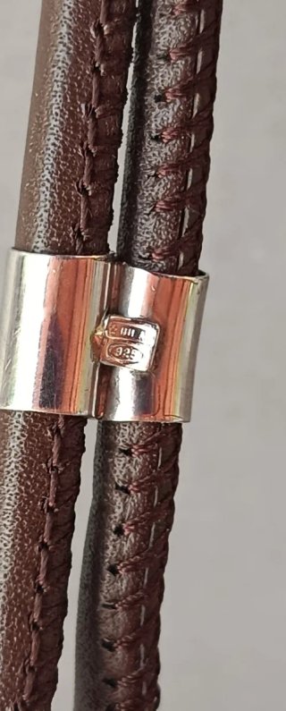 Gargantilla cuero y plata