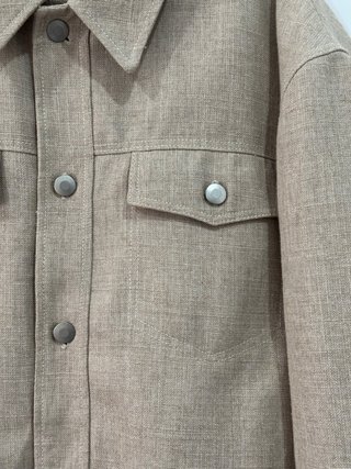 Chaqueta Zara efecto lino beige