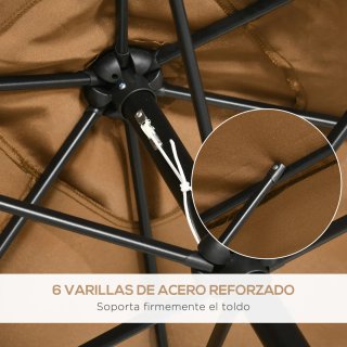Sombrilla Rectangular Marrón 198x294x255