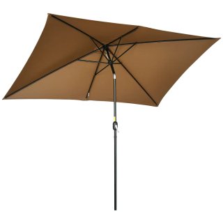Sombrilla Rectangular Marrón 198x294x255