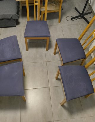 Mesa Comedor Cristal Blanco + 5 Sillas