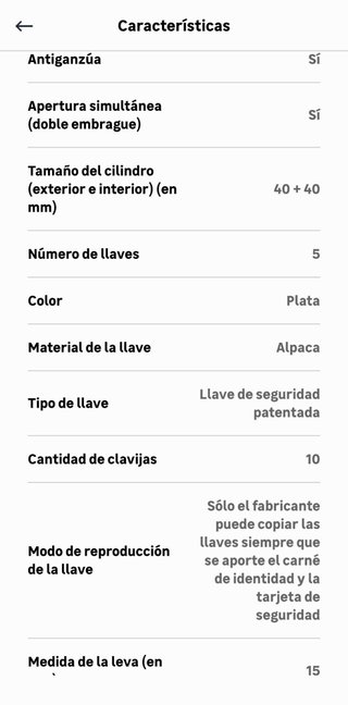 Bombín TESA TK100 40x40mm Niquel Alta Seguridad
