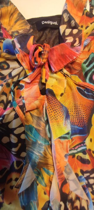 Canotta Desigual farfalle multicolor taglia S