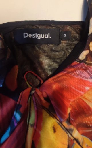 Canotta Desigual farfalle multicolor taglia S