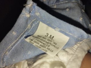 Vestido bebé azul claro 3 meses lunares