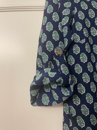 Vestido estampado azul y verde