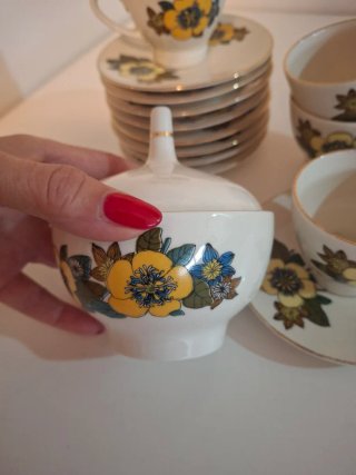 Servizio caffè vintage anni 70 fiori
