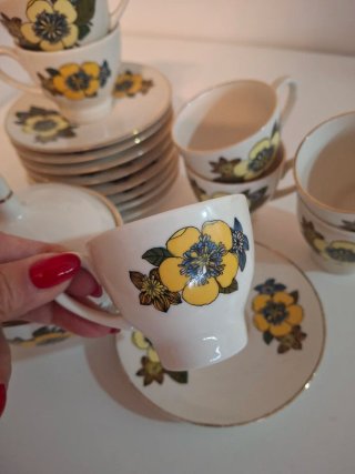 Servizio caffè vintage anni 70 fiori