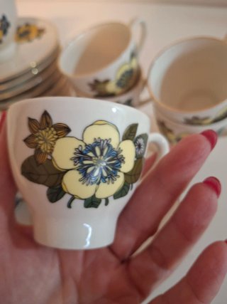 Servizio caffè vintage anni 70 fiori