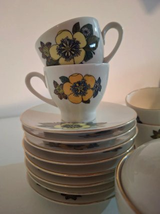Servizio caffè vintage anni 70 fiori