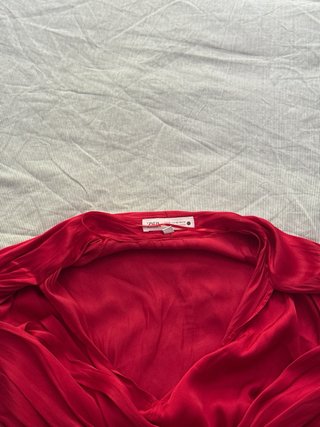 Blusa Zara Roja Seda