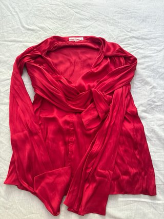 Blusa Zara Roja Seda