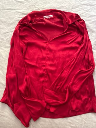 Blusa Zara Roja Seda