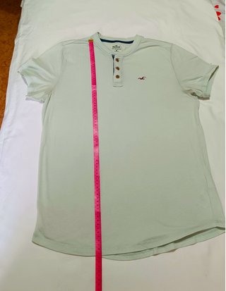Camiseta Henley Hollister Verde Menta – Talla L