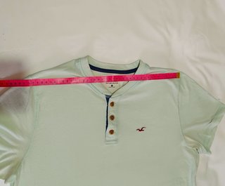 Camiseta Henley Hollister Verde Menta – Talla L