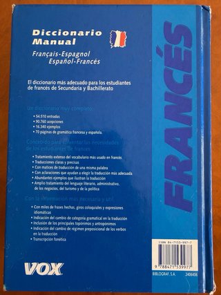 Diccionario manual français-espagnol, español-f...