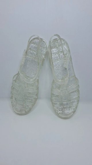 Sandalias cangrejeras mujer glitter para playa