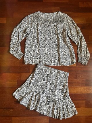 Conjunto Top y Minifalda Diseño Cebra - NUEVO